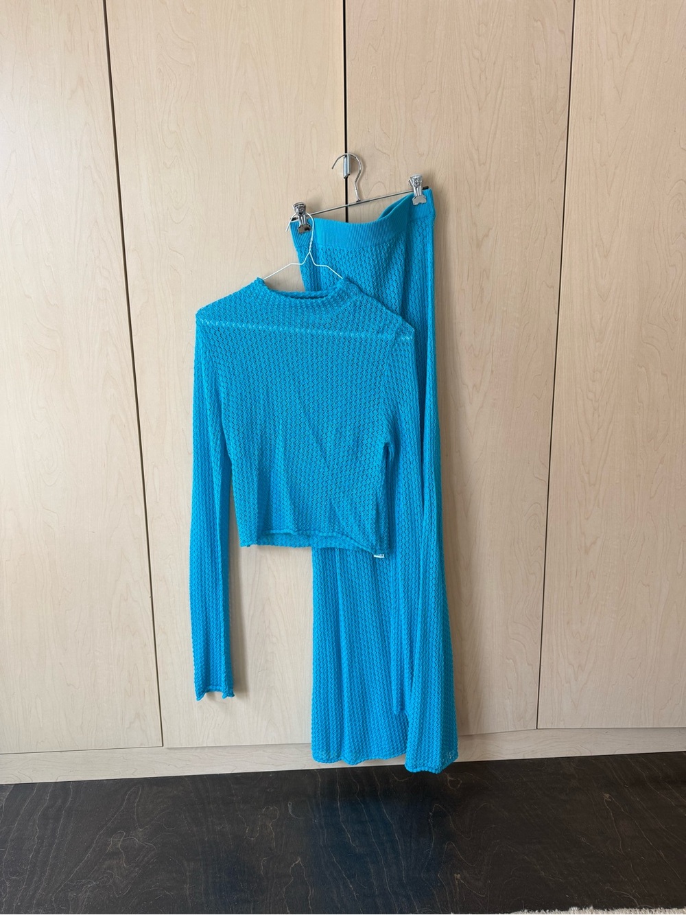 Electric blue Turquoise Knit Two-Piece Set